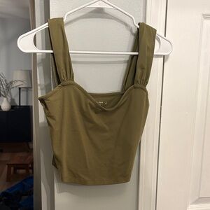 Abercrombie & Fitch Olive Crop Top